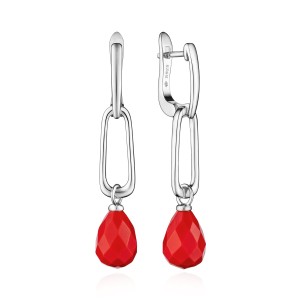 Cercei argint lungi cu coral rosu DiAmanti SK24344EL-G (Argint 925‰ 3,6 g.)